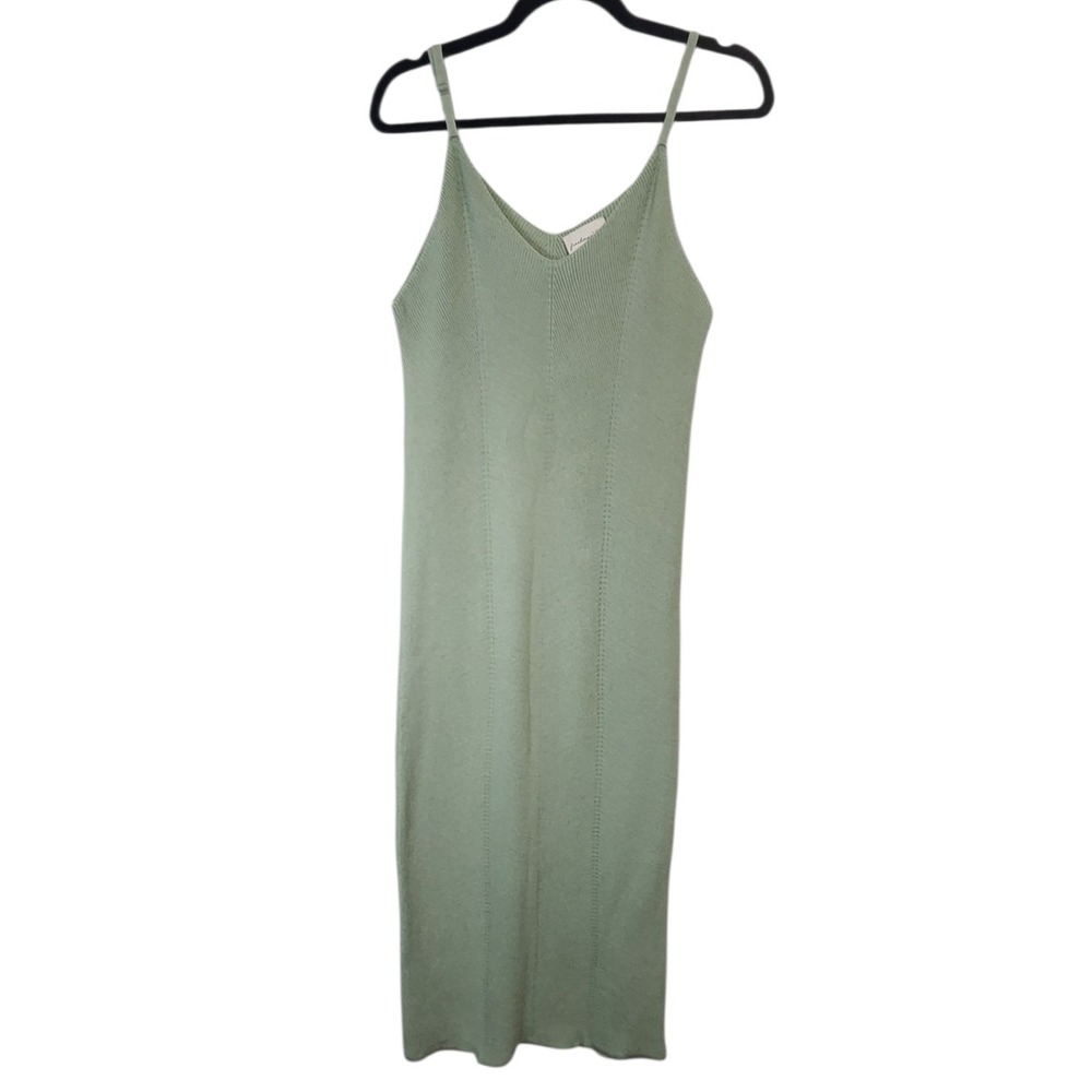 Freshman 1996 Knit Midi Dress Sage Green Sleeveless Casual Size‎ L